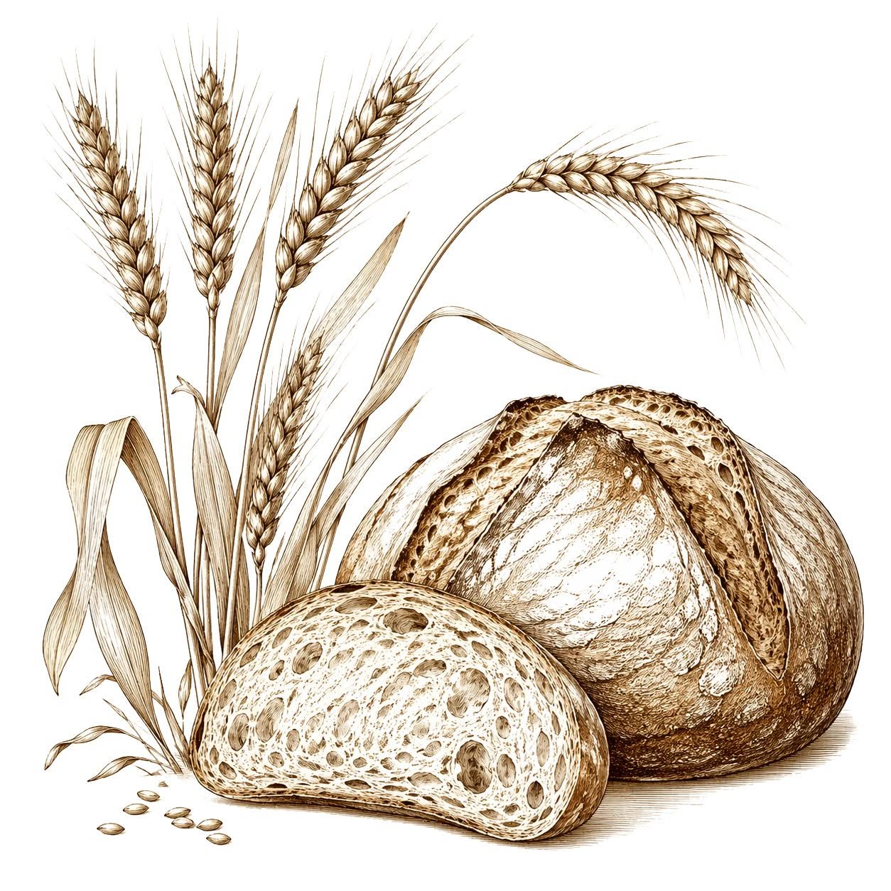 Old Salt Bakery — wheat and sourdough loaf illustration
